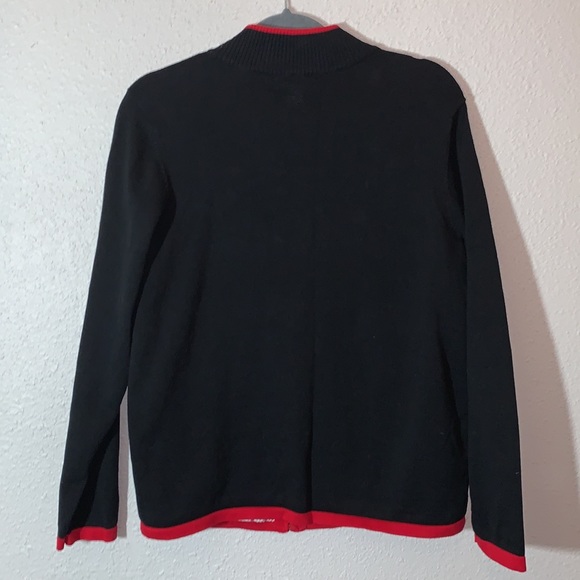 Christopher Banks snowflake print red blk white zip-up Christmas Sweater Sz L - Picture 12 of 13